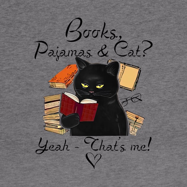 Black Cat Books Pajamas And Cat Yeah That’s Me by Phylis Lynn Spencer